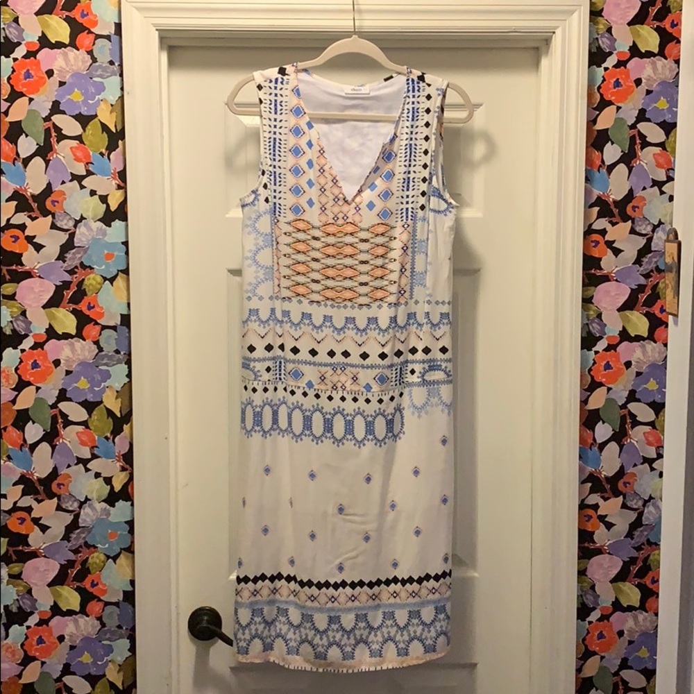 Glam White Sundress with Geometric Details